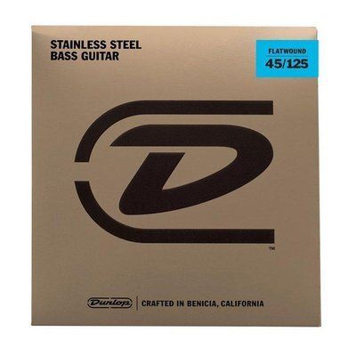 Струни для бас-гітари Dunlop DBFS45125 Stainless Steel Flatwound Medium Bass 5-Strings 45/125 123843 фото
