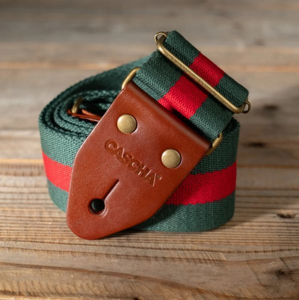 Ремень для гитары Cascha Cotton CGS-CD5 (Green & Red) 24-10-07-10 фото