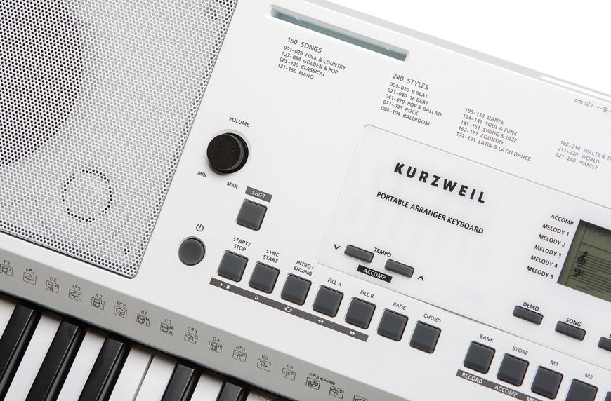 Набір синтезатор цифровий Kurzweil KP110 WH + стійка + адаптер 286763-80743 фото