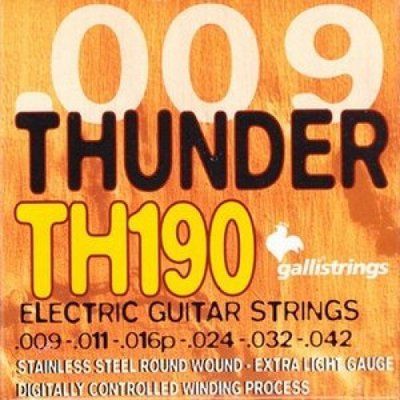 Струни для електрогітари GALLI Thunder Hunter TH190 Extra Light сталь 29-5-18-26 фото