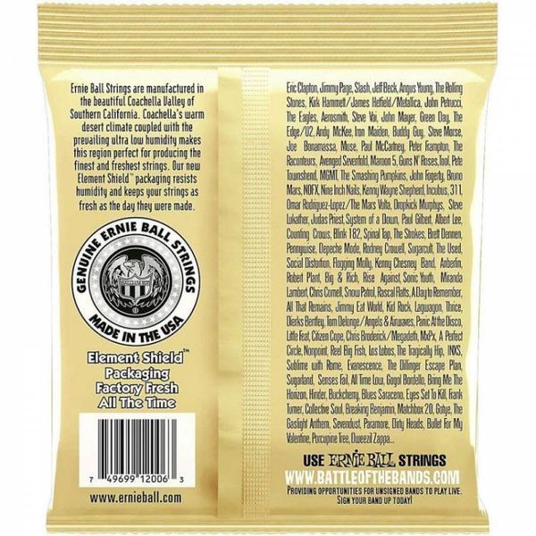 Струни для акустичної гітари Ernie Ball 2006 Earthwood 80/20 Bronze 10-50 Extra Light Ernie Ball E.L 2006 фото