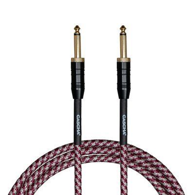 Кабель инструментальный Cascha CCP-G2SRD3 (Professional Line Guitar Cable, Tweed Red, 3 м) 24-10-05-60 фото