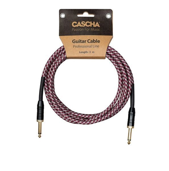 Кабель инструментальный Cascha CCP-G2SRD3 (Professional Line Guitar Cable, Tweed Red, 3 м) 24-10-05-60 фото