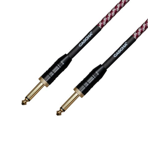 Кабель инструментальный Cascha CCP-G2SRD3 (Professional Line Guitar Cable, Tweed Red, 3 м) 24-10-05-60 фото