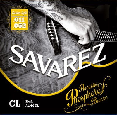 Струни для акустичної гітари Savarez A140CL Phosphor Bronze Custom Light Acoustic Guitar Strings 11/52 124514 фото