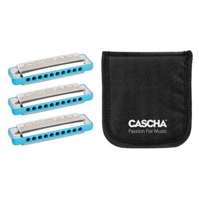 Набор губных гармошек Cascha Ocean Rock Blues Harmonica Set Blue HH 2345 (До, Соль, Ля) 24-10-05-25 фото