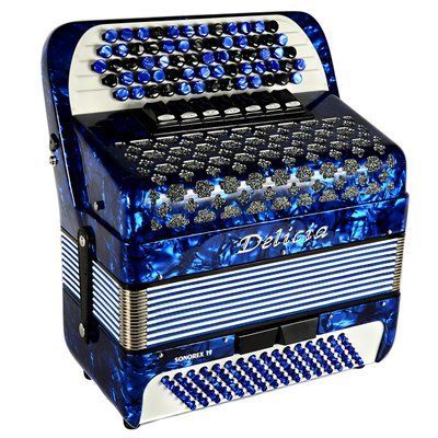 Баян п'ятирядний Delicia Sonorex 96 басів Італійські голоси, Blue 84356 фото