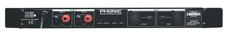 Підсилювач потужності Phonic MAX 500, чорний колір 254623 фото