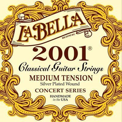 Струны для классической гитары La Bella 2001M Classical Silver Plated Medium Tension Nylon 118098 фото