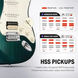 Набор электрогитара Donner Music DST-400 Electric Guitar Dark Green EC1384 + чехол + ремень 87538 фото 3