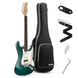 Набор электрогитара Donner Music DST-400 Electric Guitar Dark Green EC1384 + чехол + ремень 87538 фото 1
