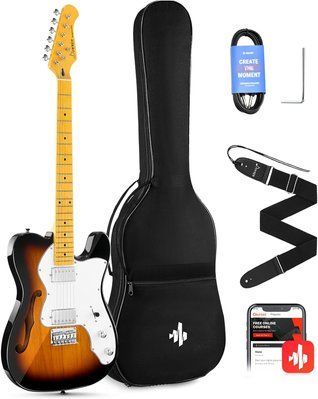 Набор электрогитара Donner Music DJC-1000S Sunburst Electric Guitar EC1407 + чехол + ремень 87541 фото