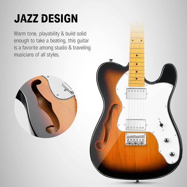 Набор электрогитара Donner Music DJC-1000S Sunburst Electric Guitar EC1407 + чехол + ремень 87541 фото
