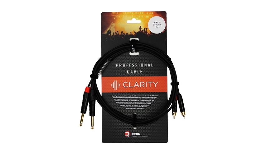 Комутаційний кабель Clarity 2xJACK-2xRCA-B/2m 528546 фото