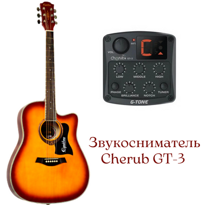 Акустична гітара Equites EQ900C ВЅ 41+П'єзодатчик Cherub GT-3 Pream 85203+ фото