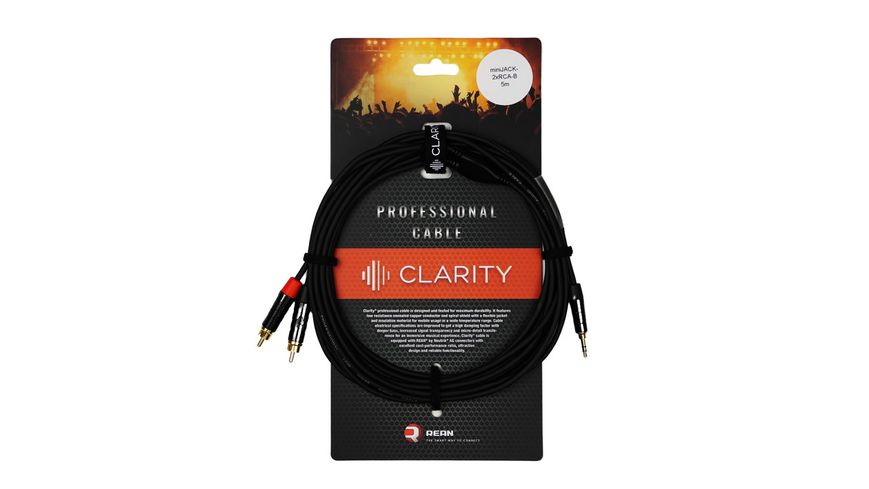 Комутаційний кабель Clarity miniJACK-2xRCA-B/5m 528554 фото